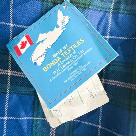 Vintage Deadstock Bonda Nova Scotia Tartan Blue Plaid Pleated Wool Midi Skirt 10 - Picture 3 of 9